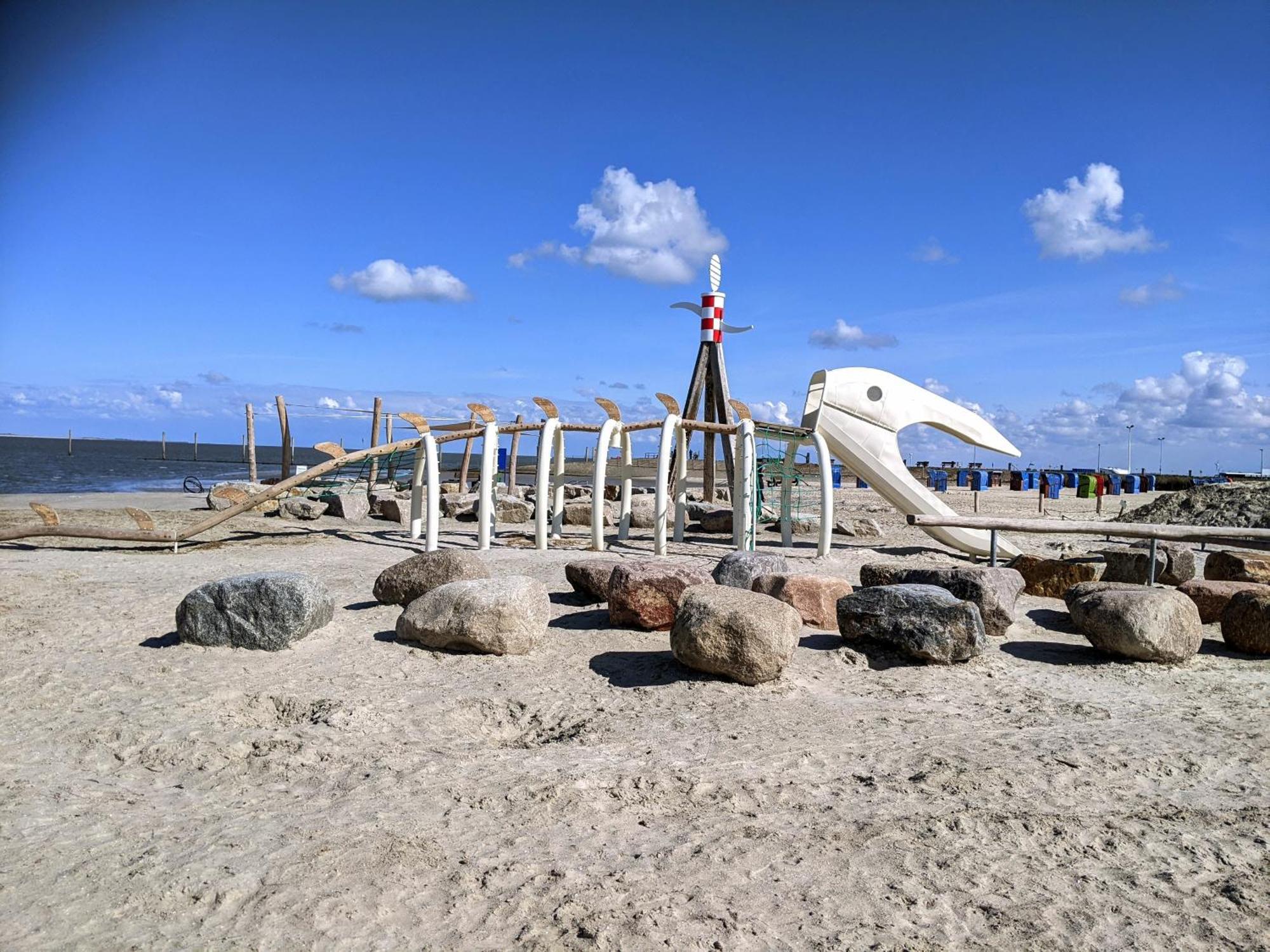 Drei-Insel-Blick Neßmersiel Bagian luar foto
