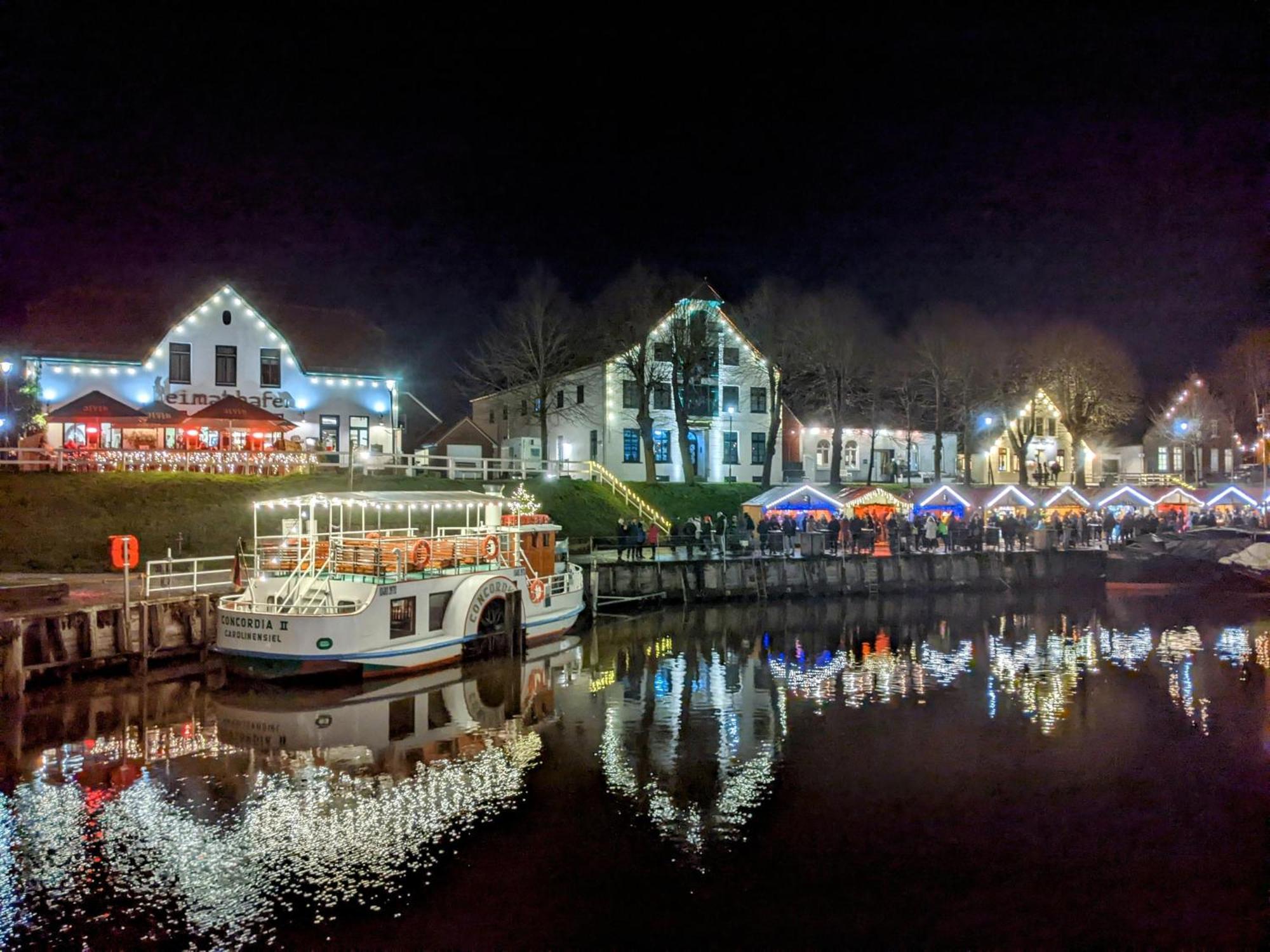 Drei-Insel-Blick Neßmersiel Bagian luar foto